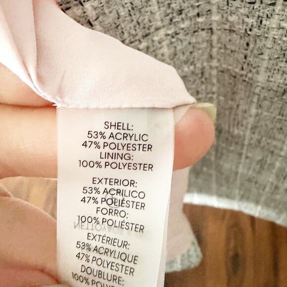 Calvin Klein Checker-Print Collarless Longline Mid Length Blazer Women’s Size 16 - Picture 10 of 15